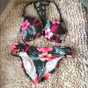 PINK VICTORIA SECRET SWIM BOTTOM + MATCHING BRA